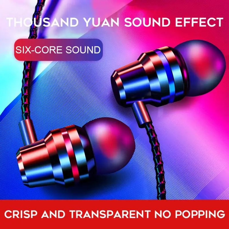 

Wired Earphones In Ear 3.5mm Auriculares For Mobile Phone Earphone Earbuds Bass Stereo Sports Headset Gamer Handfree