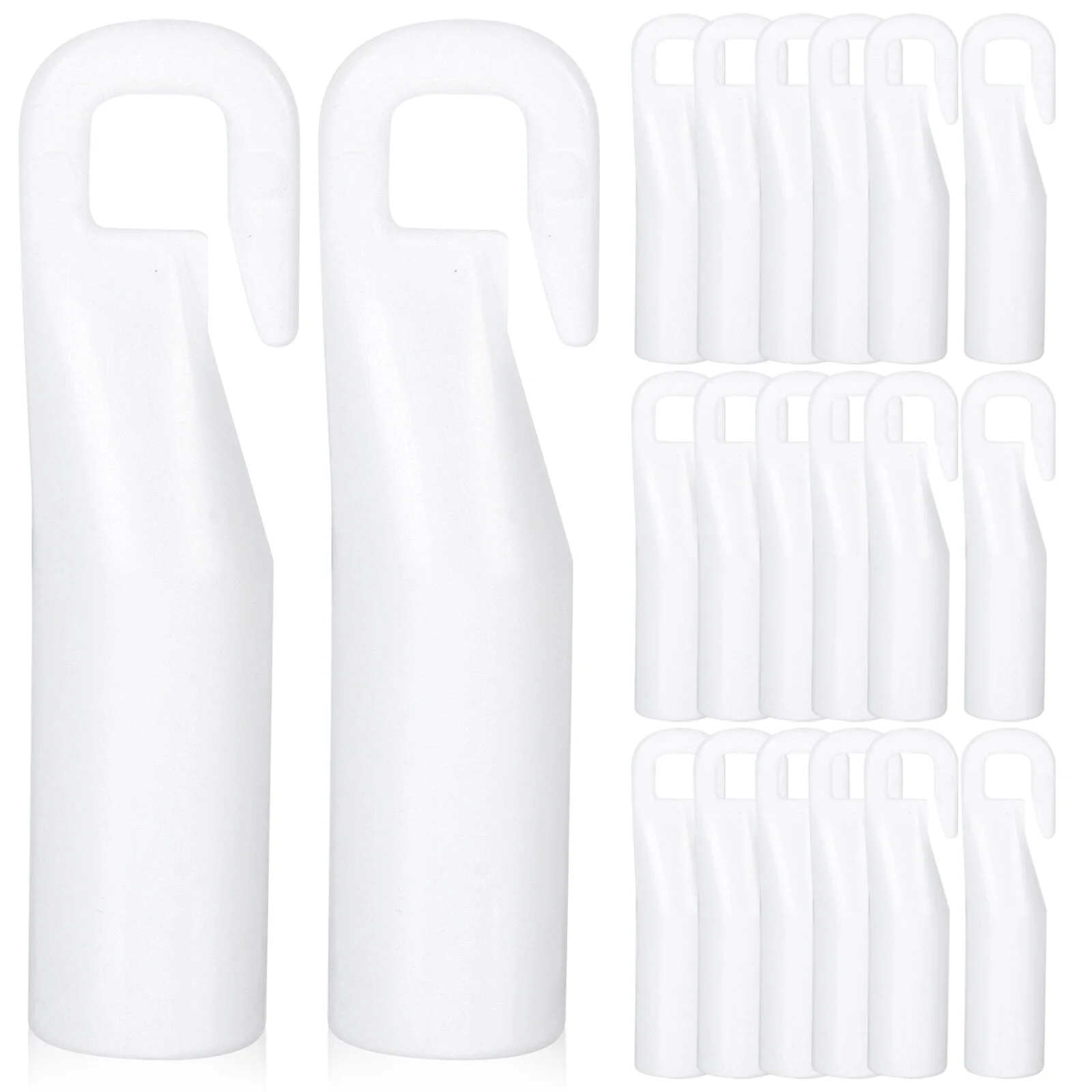 

20 Pcs White Curtain Rod Blind Hangers Replacement Wand Caps Hook 5x1cm Pom Plastic Unique Shape