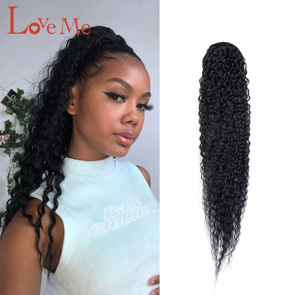 

Кудрявые волосы для конского хвоста LOVE ME, синтетические волосы на заколке для конского хвоста с эффектом омбре, золотистые, 30 дюймов, устойч...