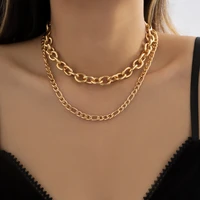 punk thick chain short choker necklace for women layered chunky chain necklace neck 2022 fashion jewelry gifts