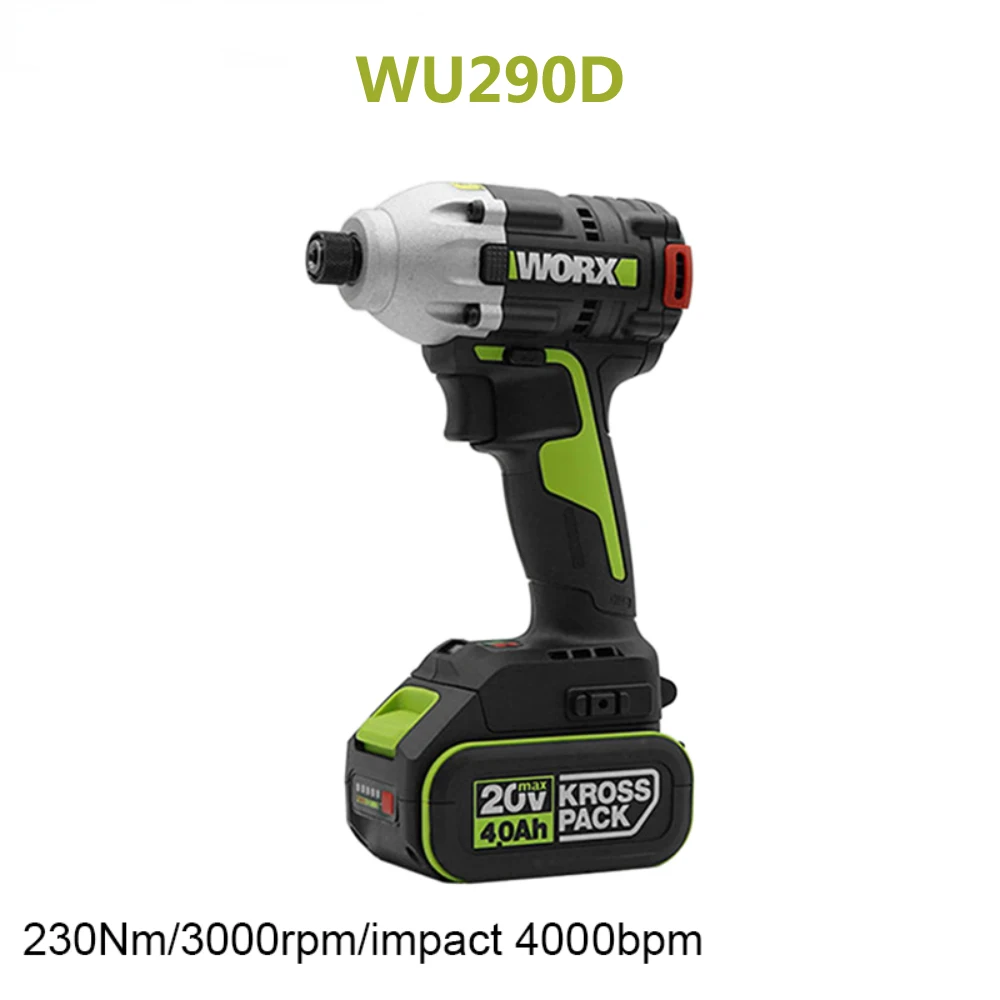 

Cordless Impact Screwdriver Brushless WU290D 20V 230Nm 3000rpm 4000bpm Electric Driver Share 20v Green Battery Platform TOOLS