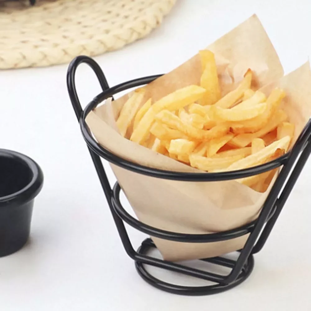 

NewStainless Steel French Fries Basket Food Bucket Snack Potato Chips Barrel Container Tableware Kitchen Cooking Tools
