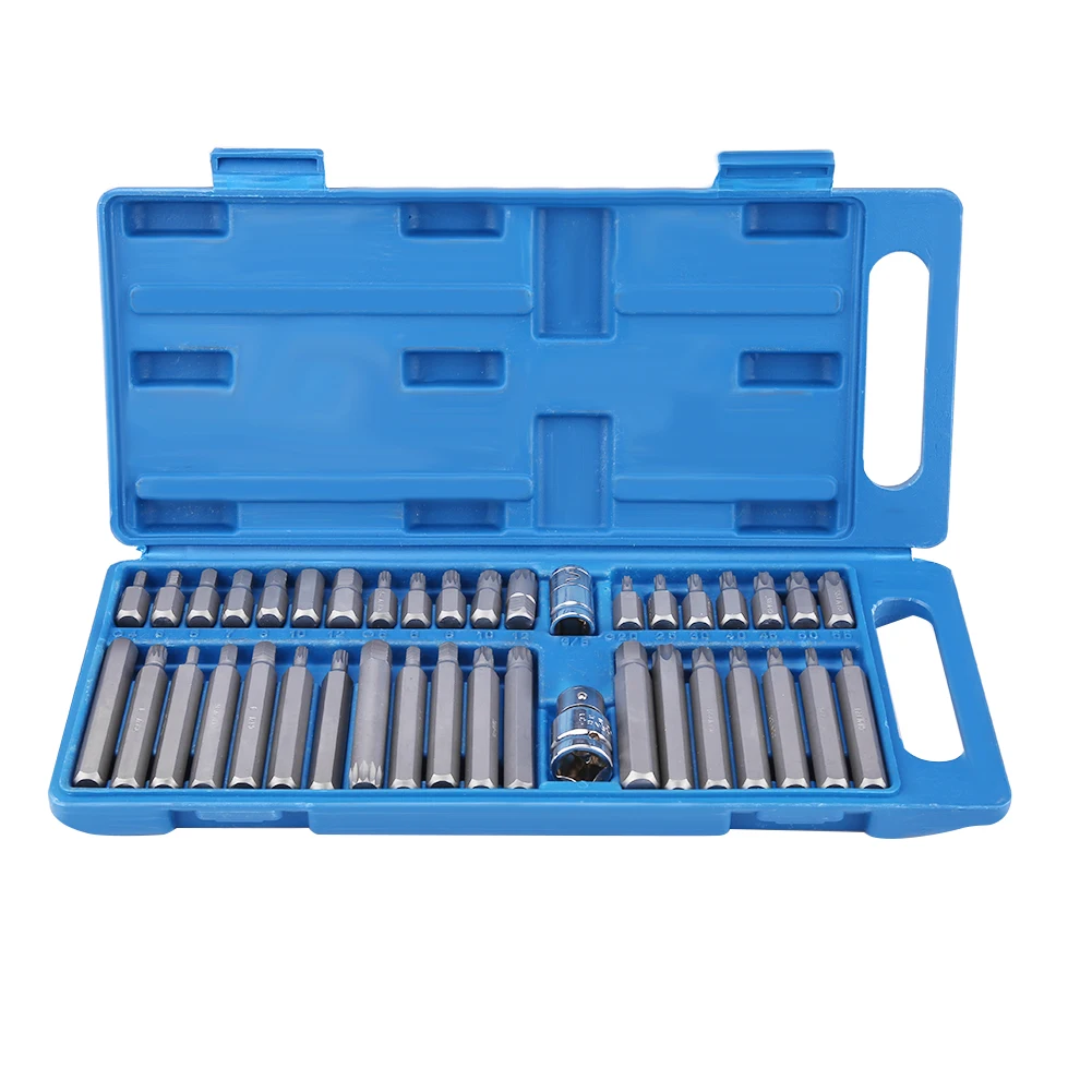 

40Pcs Hex Star Torx Socket Bit Set Tool Kit 1/2inch 3/8inch Drive Hex