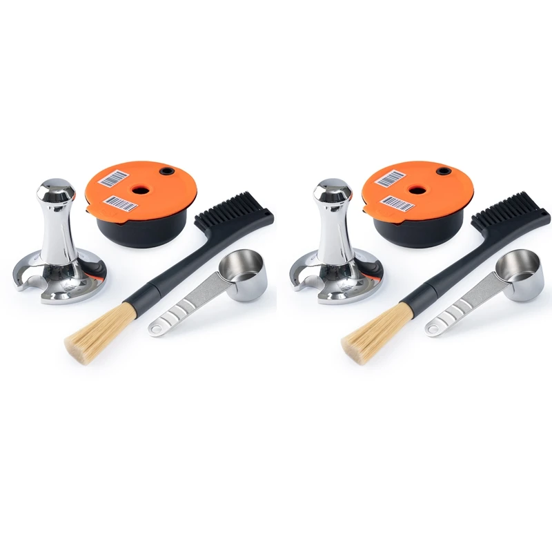 

Reusable Coffee Capsules With Coffee Powder Hammer Double Head Coffee Brush Stainless Steel Spoon For Machines