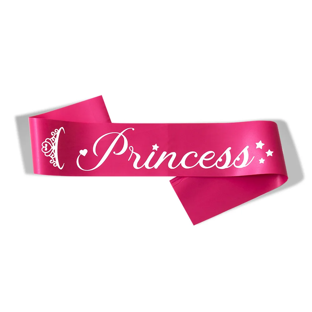 

Атласная лента для праздника с принтом короны