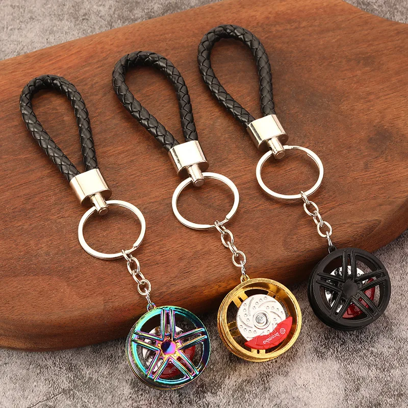 

Creative Wheel Hub Keychain Speed Gearbox Keyring for Car Key Turbo Hub Brake Disc Pendant Shock Absorber Keys Holder Chain Ring