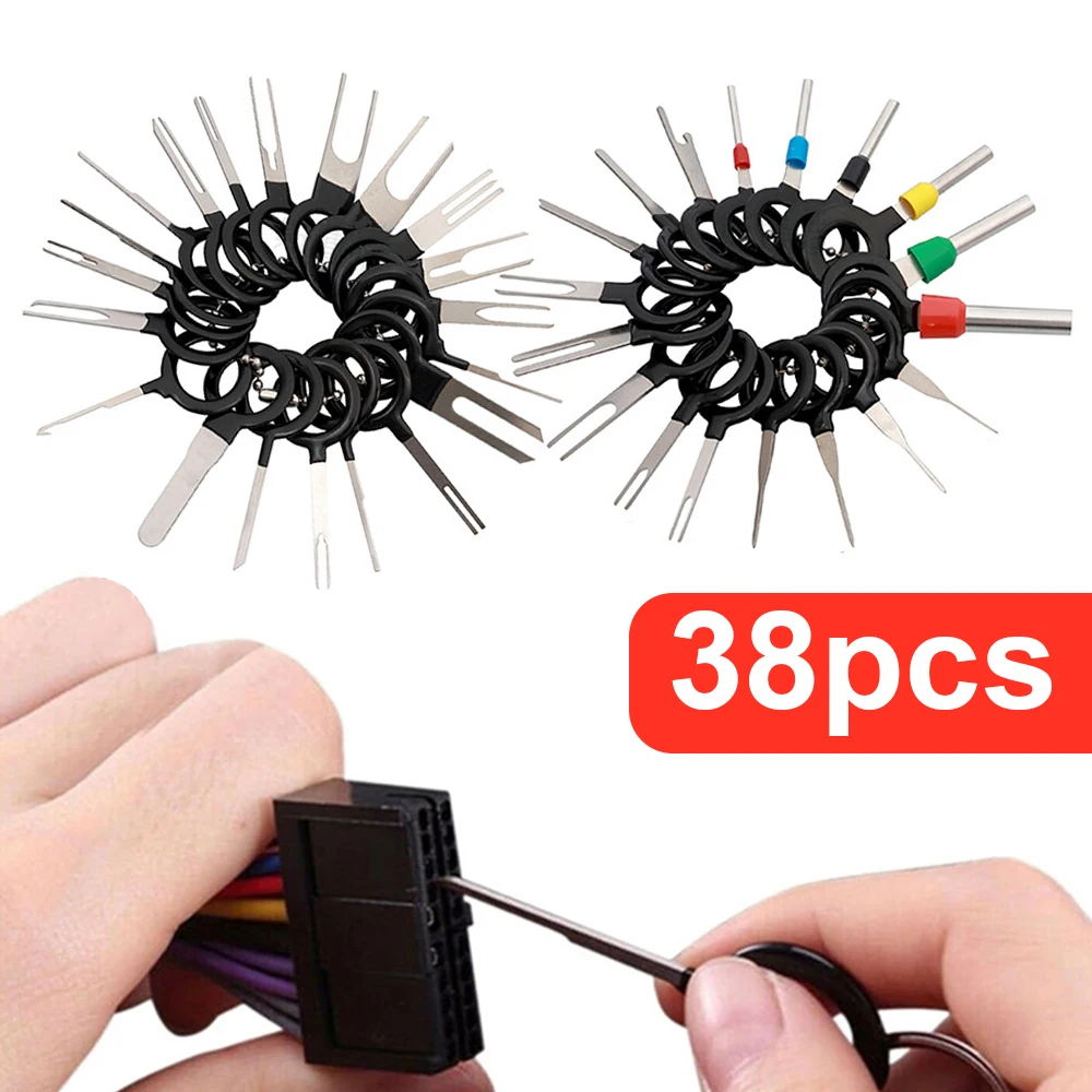 

Car Terminal Removal Electrical Wiring Crimp Connector Pin Extractor Kit Automobiles Terminal Repair Hand Tools 38Pcs/Set