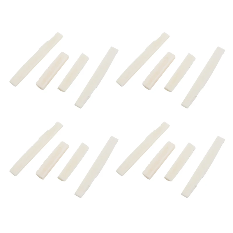

Hot AD-16Pcs 6 String Acoustic Guitar Bone Bridge Saddle And Nut Made Of Real Bone