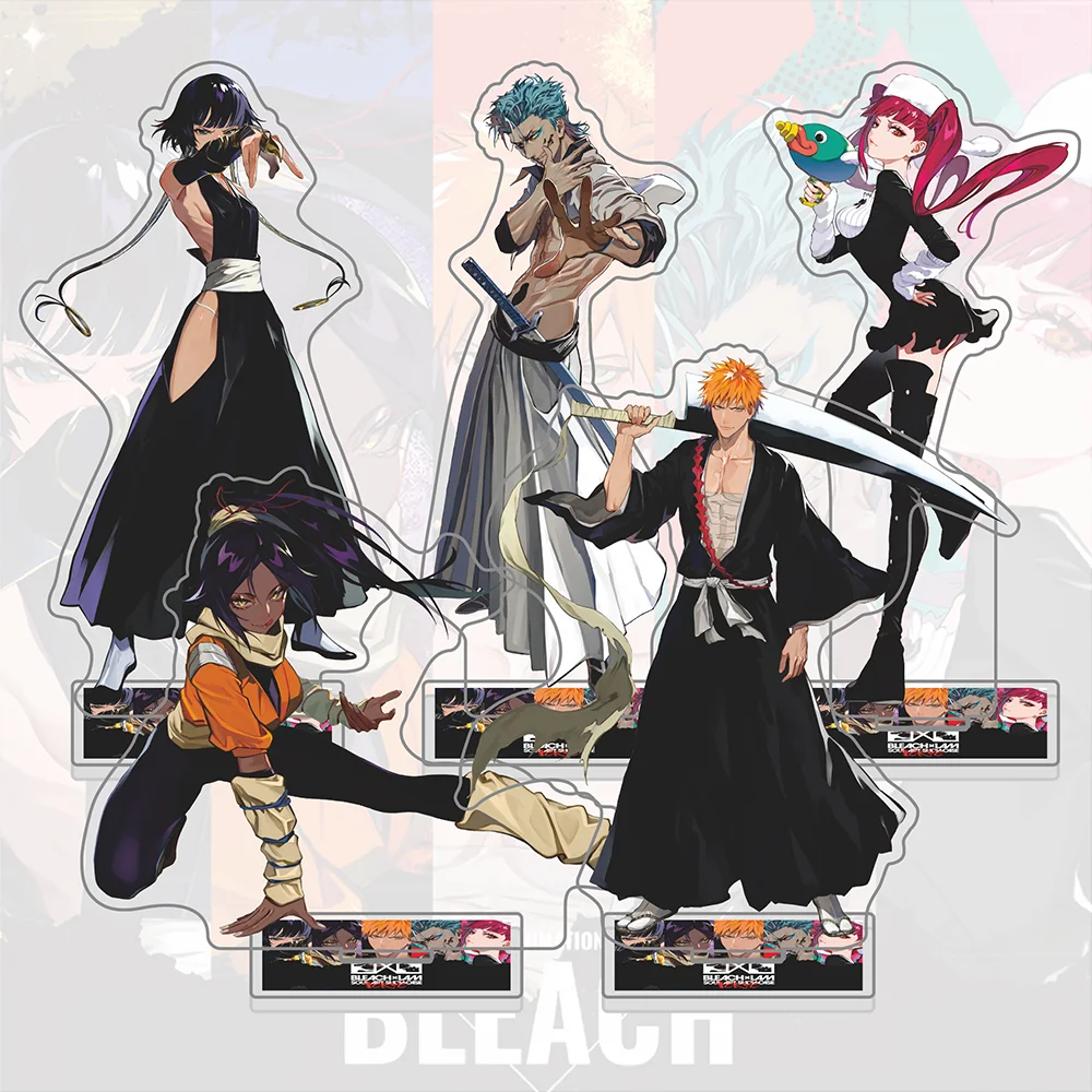 Фото Акриловая фигурка и брелок BLEACH x LAM, фигурки Ичиго, Гримджоу, Рирукки, Суй-Фэн, настольный декор Soul Art Showcase, аниме-фигурка №1
