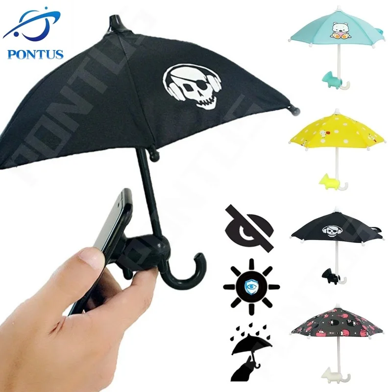 

Universal Mini Umbrella Stand with Suction Cup Cell Phone Stands Sunshade Kawaii Outdoor Sun Shield Cover Mobile Phone Holder