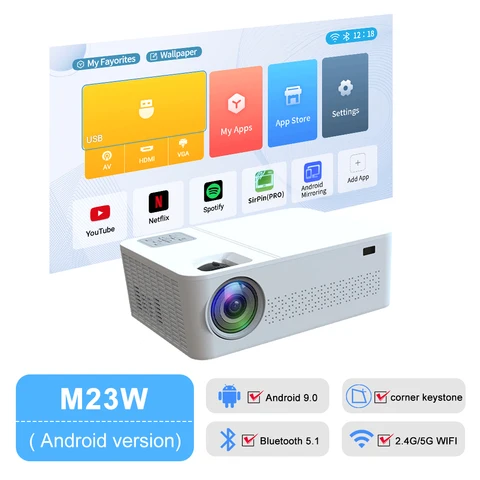 TouYinger M23 проектор Full HD Домашний кинотеатр 9000 люмен светодиодный проектор 4K проекторы Поддержка Bluetooth