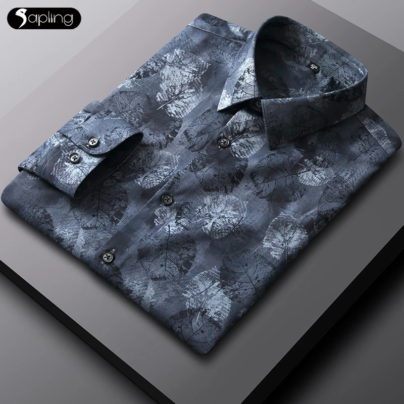 

Men's Bamboo-fiber Stretchy Casual Striped Shirt Without Pocket Wrinkle Free Soft Long Sleeve Standard-fit Floral Print Shirts