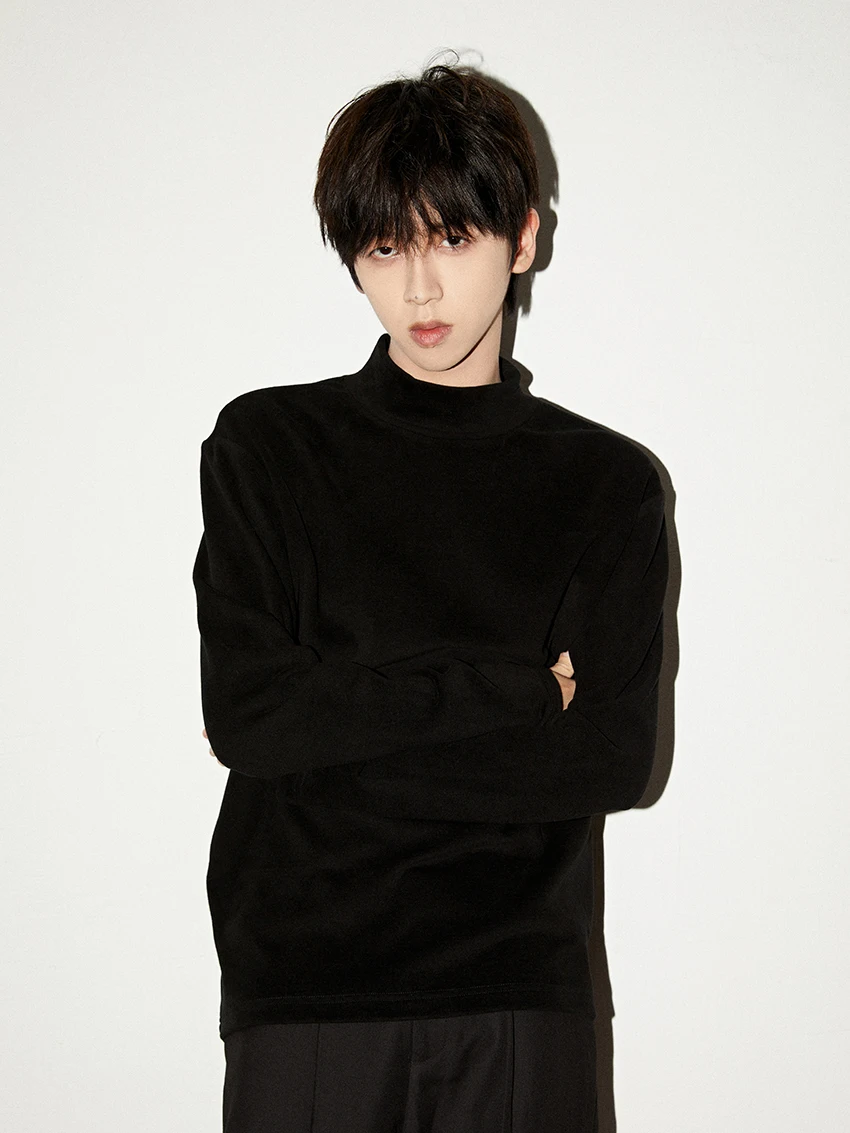 Crins/23fw Восточная текстильная бархатная осенне-зимняя рубашка с высоким