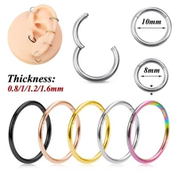 1pc stainless steel hoop nose ring clicker septum piercing hinged segment cartilage earrings tragus ear lip ring body jewelry