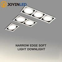double heads led downlight led rectangular ceiling lamp floodlight room embedded 7w 12w 14w 24w dimmable lighting grille lamp
