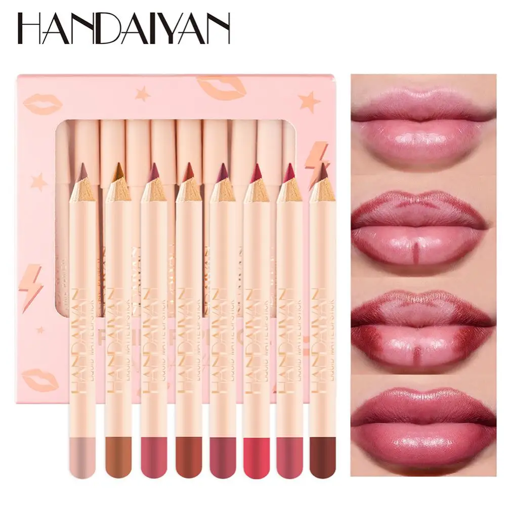 

12pcs Set Lipstick Pen Lip Tint Lip Liner Pencil No-stick Cup Not Blooming Velvet Matte Lipstick Lips Makeup Lipstick Gift Set
