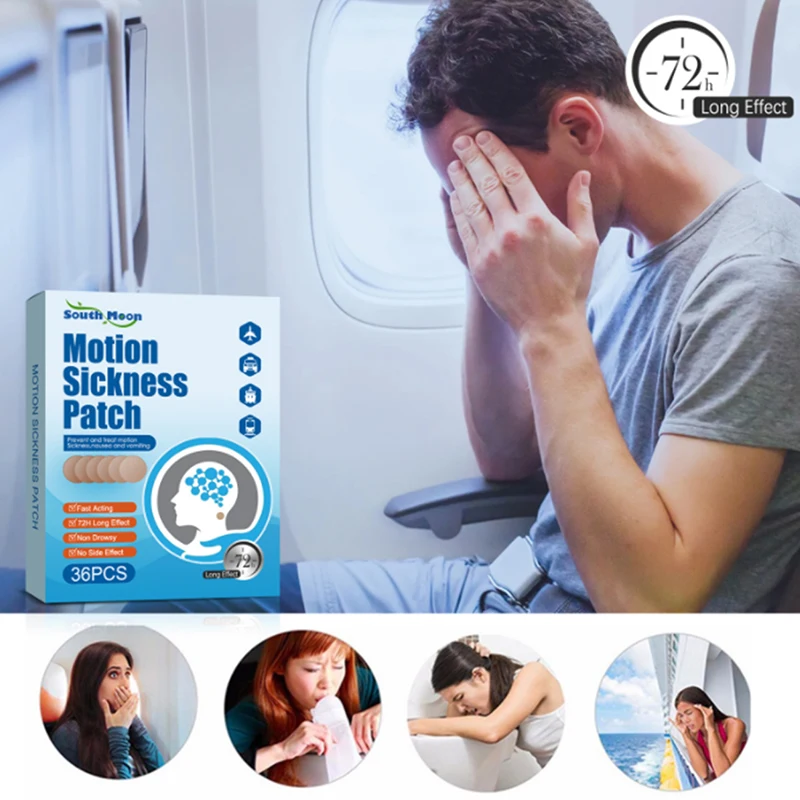 

36 pcs/box Car Motion Sickness Relief Patch Traditional Herbal Seasickness Nausea Dizzy Medical Plaster