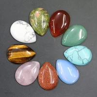 25mm35mm natural stone water droplets teardrop cabochon beads ring face diy jewelry accessories wholesale10pcs free shipping