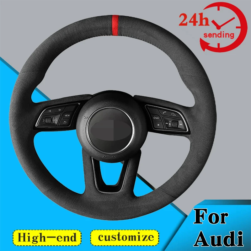 

Оплетка на руль автомобиля, Мягкая оплетка на руль 100%, подходит для Audi A4 (B9) Avant A5 (F5) Q2 A1 (8X) Sportback A3 (8V), оплетка на руль