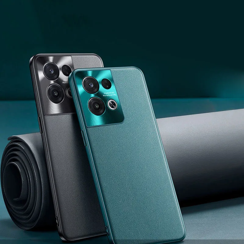 

For OPPO Reno8 Pro Reno8pro Mobile Phone Case Shell Plain Leather Protective Cover Lens All-inclusive Anti-fall Business Cases