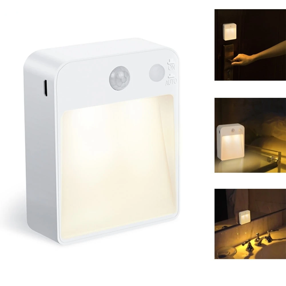 led night light pir sensor de movimento dupla inducao lampada parede automatica com