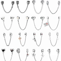 new 2022 sumner classic 925 sterling silver 26 types safety chain beads charms fit original pandora bracelets women diy jewelry