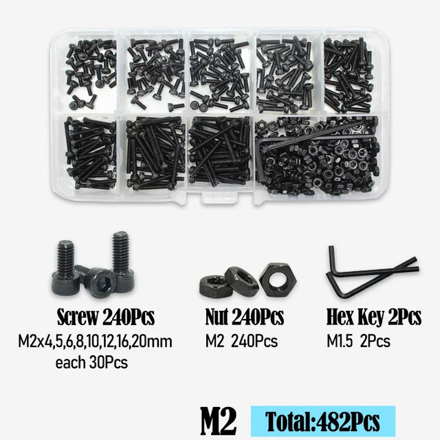 Винты с шестигранной головкой M2 M2.5 M3 M4 M5 M6 DIN912 2500 | AliExpress