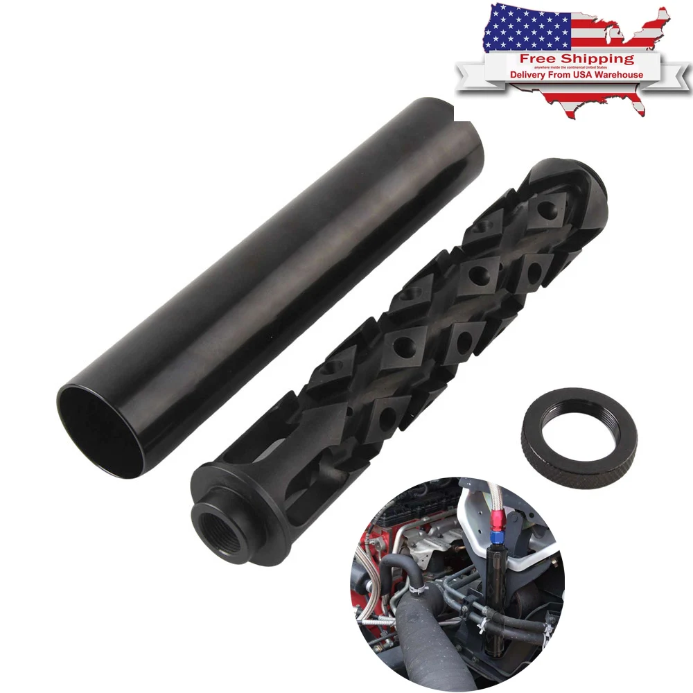 

L 8'' OD 1.49" Aluminium Stainless steel tube for car Oil Solvent Cleaning Tube Filter Kit 1/2x28 5/8x24 thread