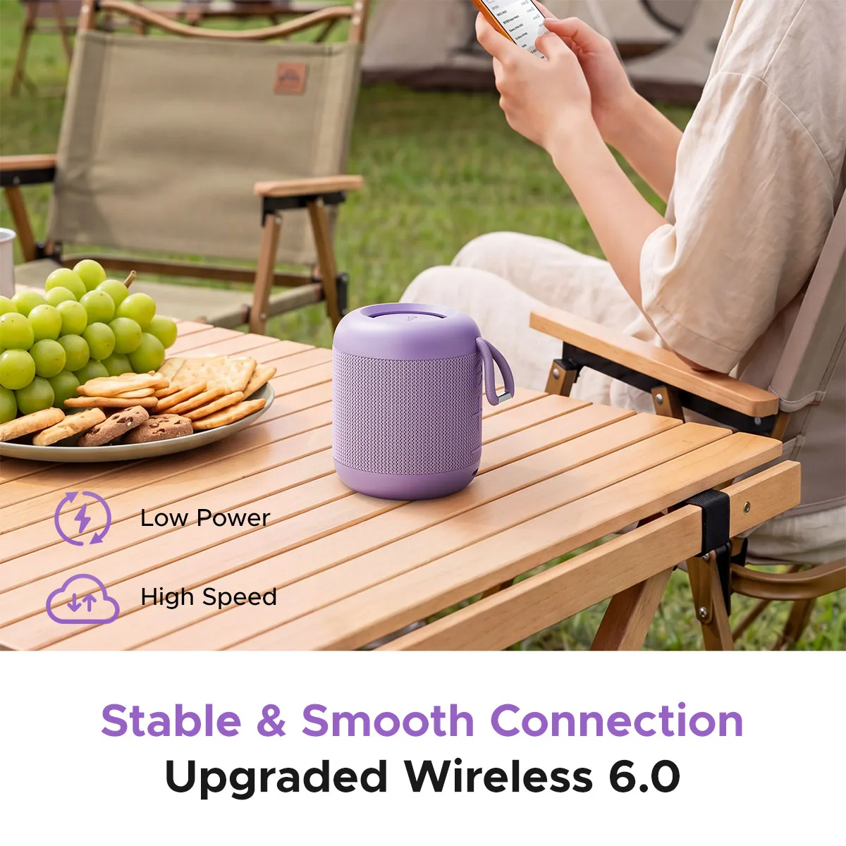 Фото Портативная беспроводная колонка ORICO BeatGo с Bluetooth 6.0, водонепроницаемость IPX5, аккумулятор 1200 мАч, Hi-Fi TWS для вечеринок у бассейна, кемпинга и путешествий №5