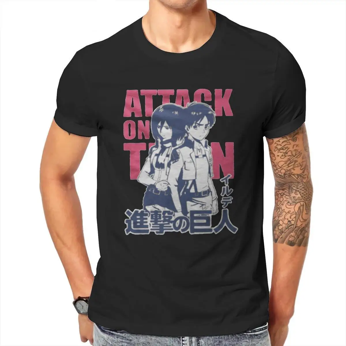 

Ackerman Levi Shingeki No Kyojin T-Shirts Men Japanese Anime Attack on Titan Vintage Pure Cotton Tees T Shirt Plus Size Clothes