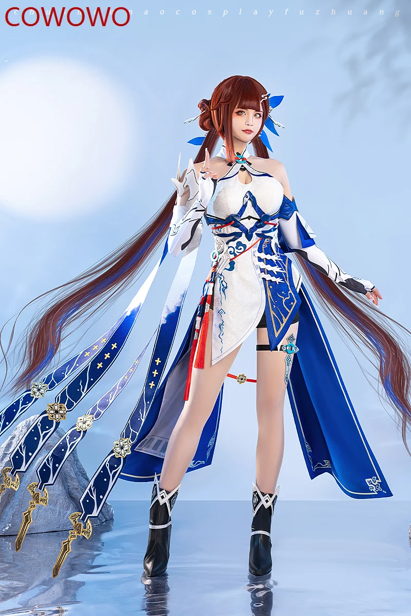 COWOWO Аниме Honkai Impact 3rd Li SuShang setelan Game gaun элегантный конус для косплея и pesta carnaval Halloween