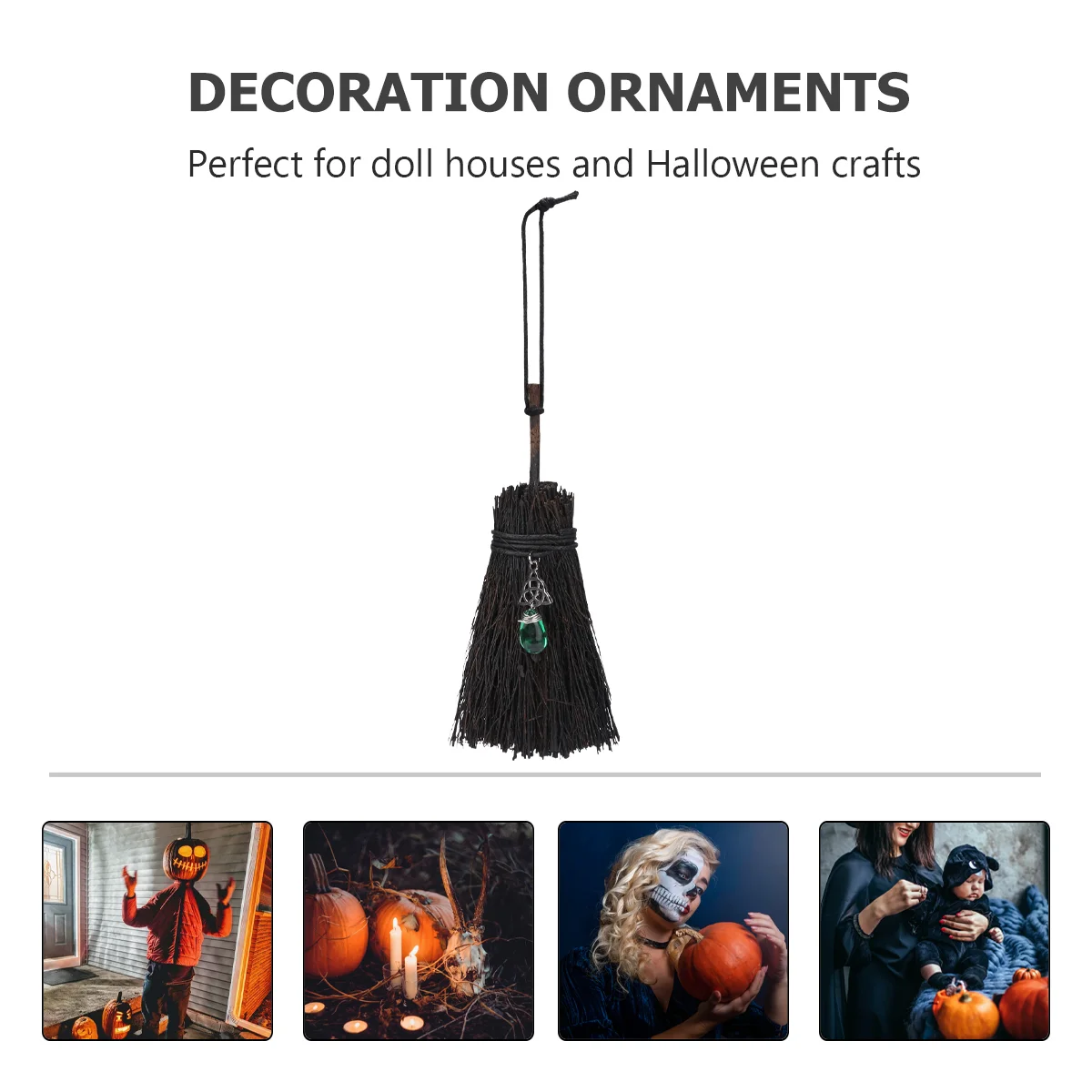 Broom Witch Ornament Kids Haunted Mini Branch Craftdecoration Altar Pentacle Corn Tools Tidy Broomstick images - 6