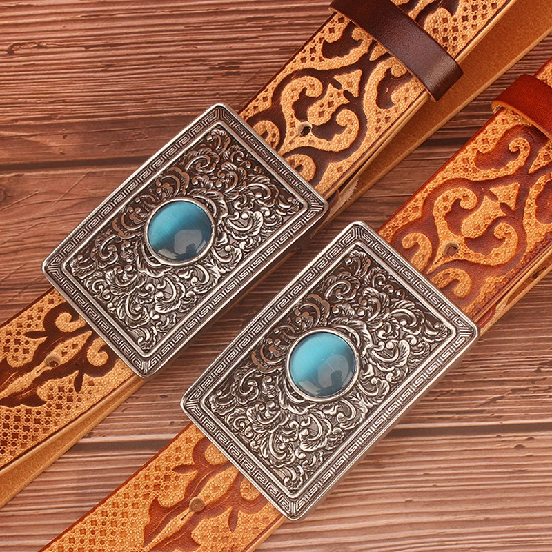 

Мужской ремень из натуральной кожи, 3,8 см, в китайском этническом стиле