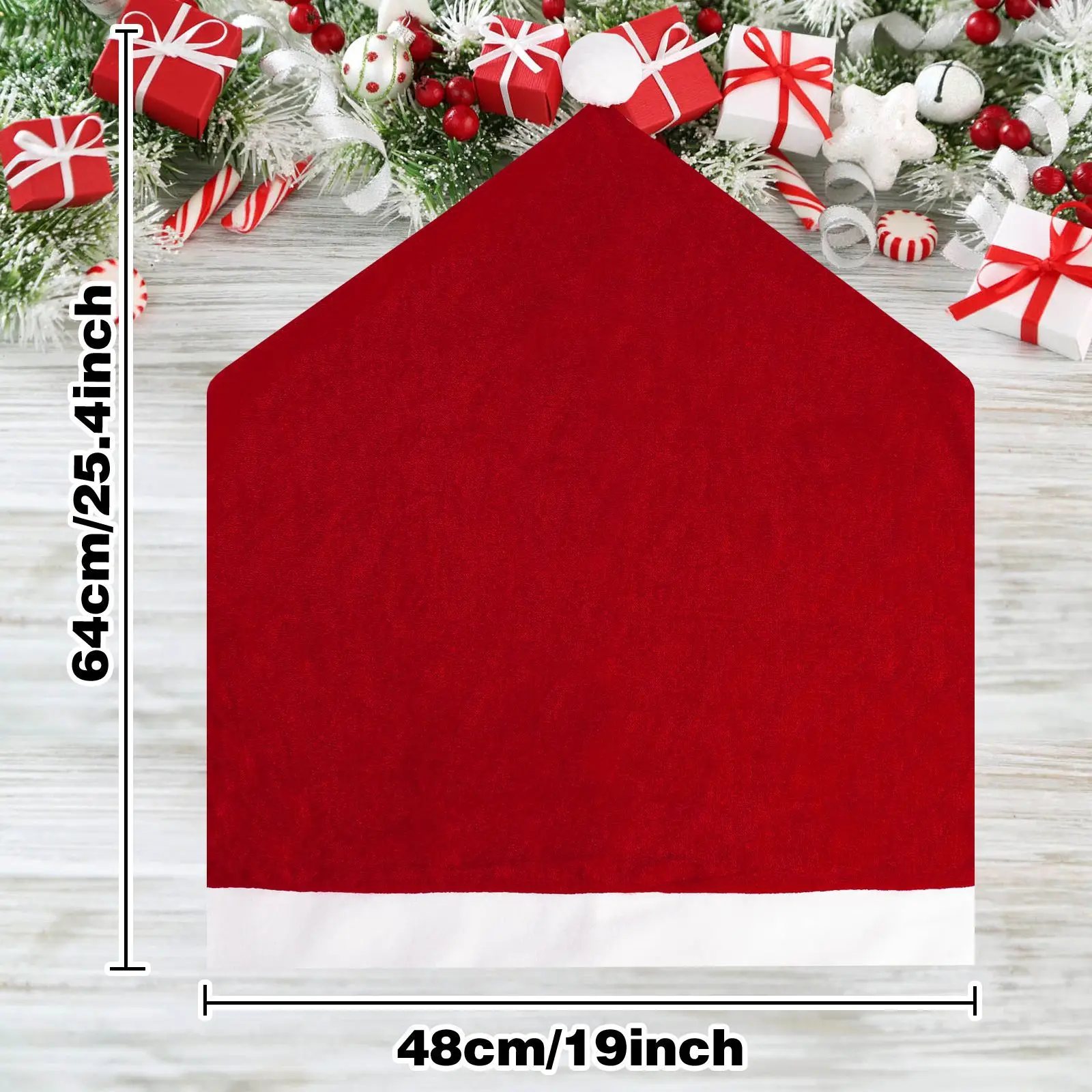 Рождественские чехлы на стулья набор из 4-х шапок Санта-Клауса обеденные чехол