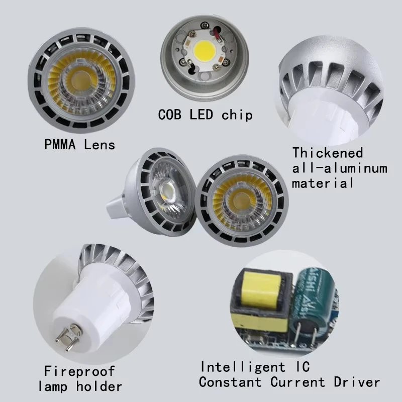 Светодиодный прожектор 5W COB 24V декоративная лампочка GU10 45° угловое освещение 3000K /