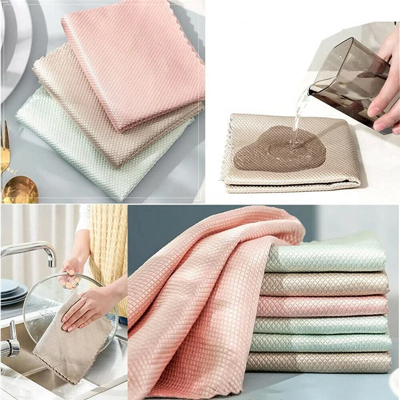 

10Pack Cleaning Cloth Scale Streak Free Miracle Cloths Easy Clean Nanoscale Streak-Free Cleaning Cloths Reusable