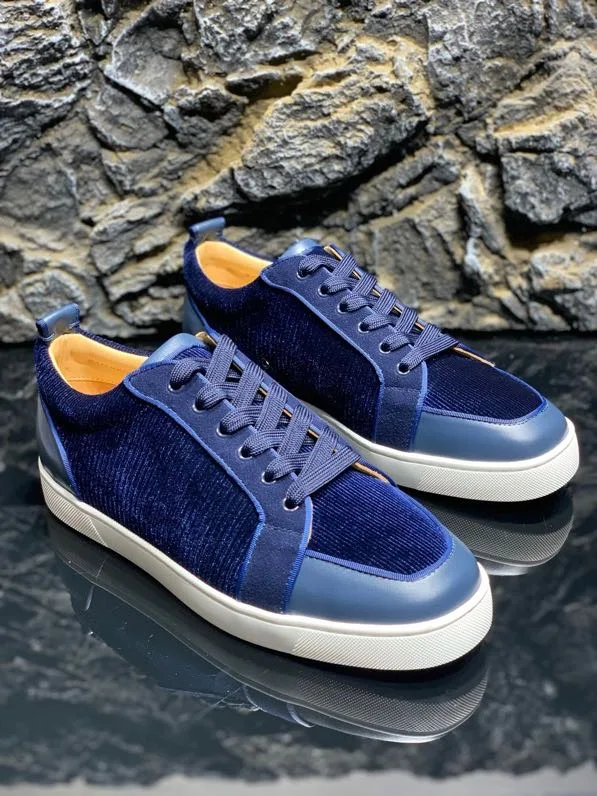 Germuss Luxury Designer Shoes Casual Blue Men Trainers Shoes Brand Driving Outdoor Sapato Hand Made Holiday Gift Zapatos Hombre