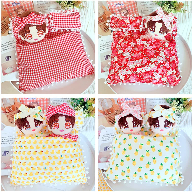 

20cm Baby Doll clothes Plush Doll's quilt bedroom bed pillow Toy Dolls Accessories our generation Korea Kpop EXO idol Dolls