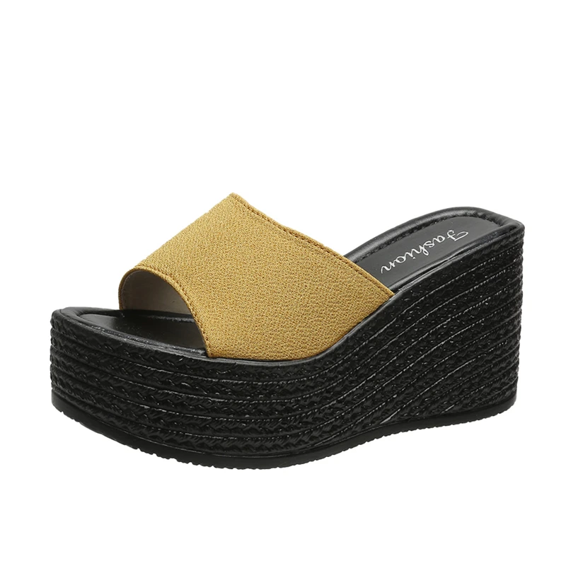 

Summer Women's Slippers Fashion Color Wedge Platform Sandals Women's Outdoor Beach Slippers Dress Open Toe Women's Shoes