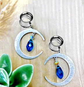 2PC Hanging Ear Plugs Moon Ear Tunnels Stretcher Stainless Steel Ears Gauge Reamer Pircing Body Jewelry Dilataciones Oreja Pierc