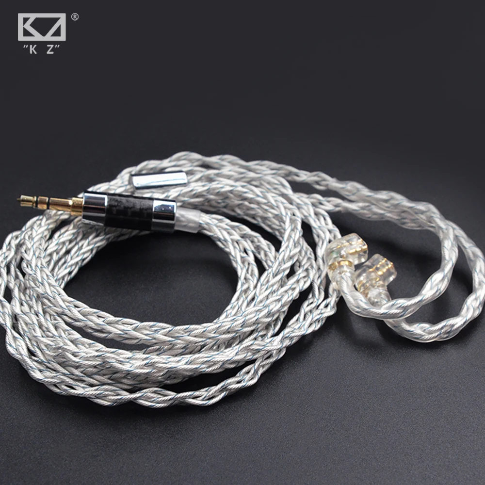 

KZ Earphones Cable 8 Core Silver/Blue Hybrid 784 Cores Silver Plated Upgrade Wire For KZ ZS10 PRO ZSN PRO ZSX DQ6 ZAX ASX ASF