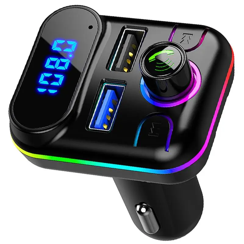 

PIXLINK Быстрая зарядка Автомобильный FM-передатчик RGB Bluetooth 5,0 автомобильный комплект громкой связи