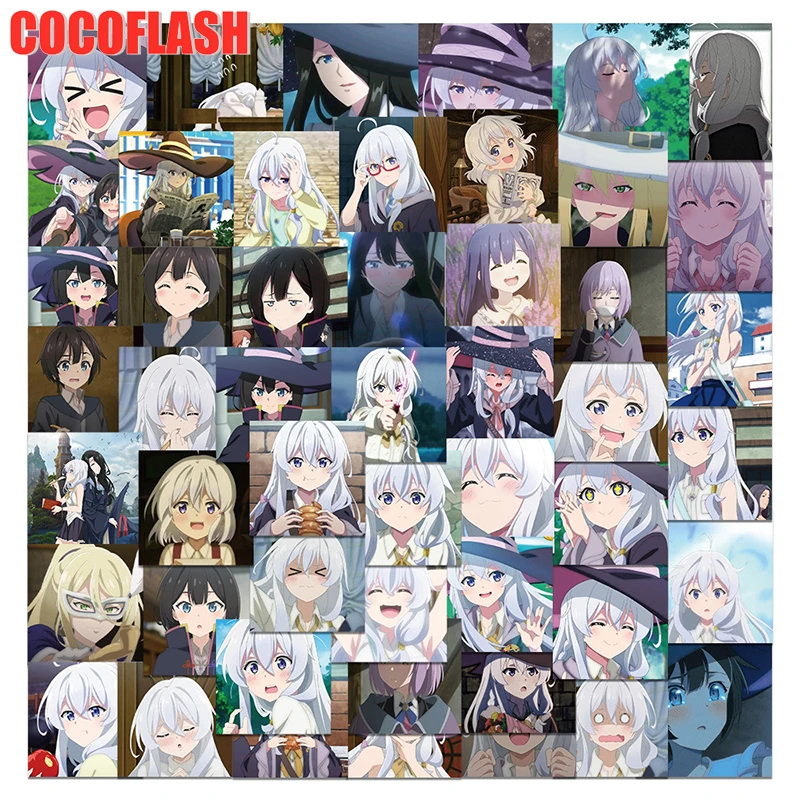 

10/62pcs/lot Wandering Witch: The Journey Of Elaina Cartoon Funny Anime Stickers For Luggage Skateboard Kids Diy Laptop Phone