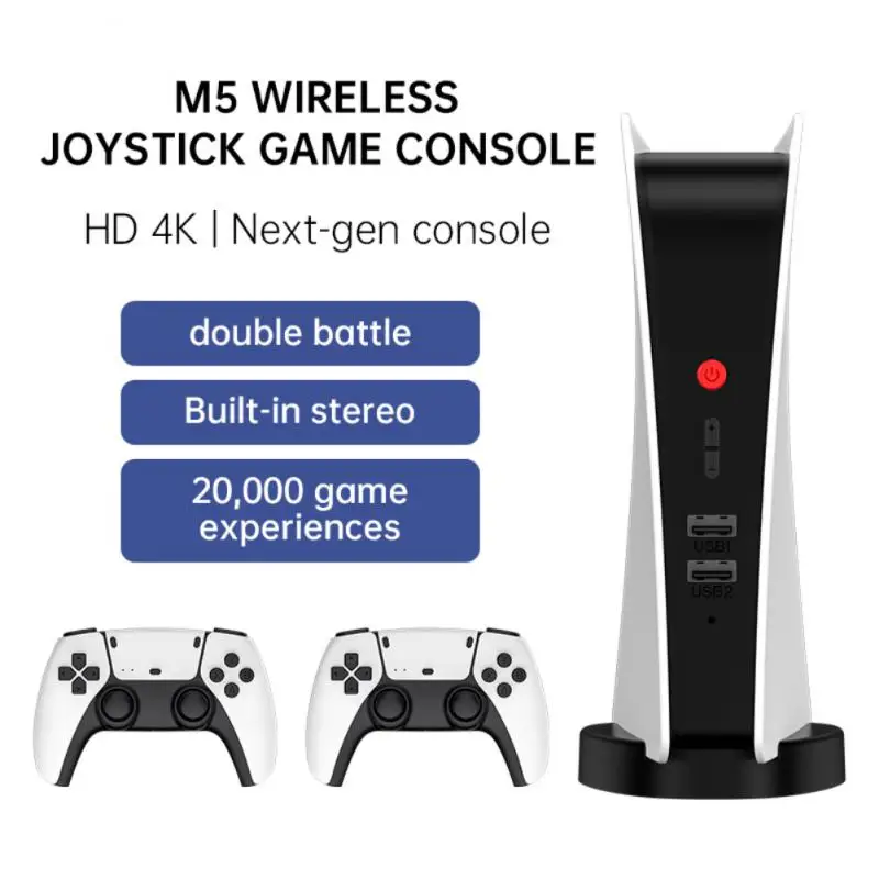 

M5-PS5 Game Console Video Gamebox 20000 Retro Arcade Games Built-in Speaker 2.4G Wireless Controller FOR PS1/CPS/FC/GBA