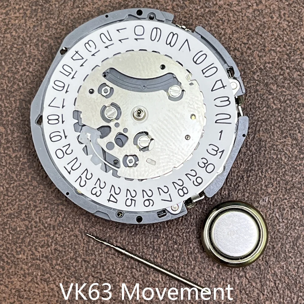 Фото VK63 японский импортный кварцевый механизм, 24-часовые 3-часовые часы, вечный календарь, многофункциональные аксессуары для спортивных часов №1