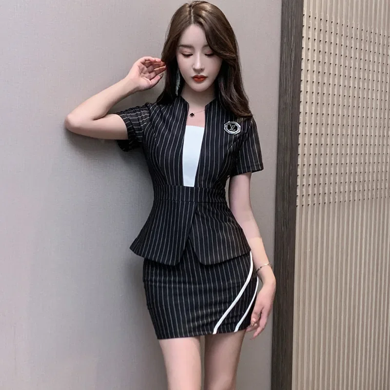 Женская рабочая одежда рубашка костюм с короткой юбкой для отеля официанта