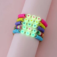 5pcsset handmade luminous love heart beads bracelet for teens girls kids friendship party birthday jewelry gift