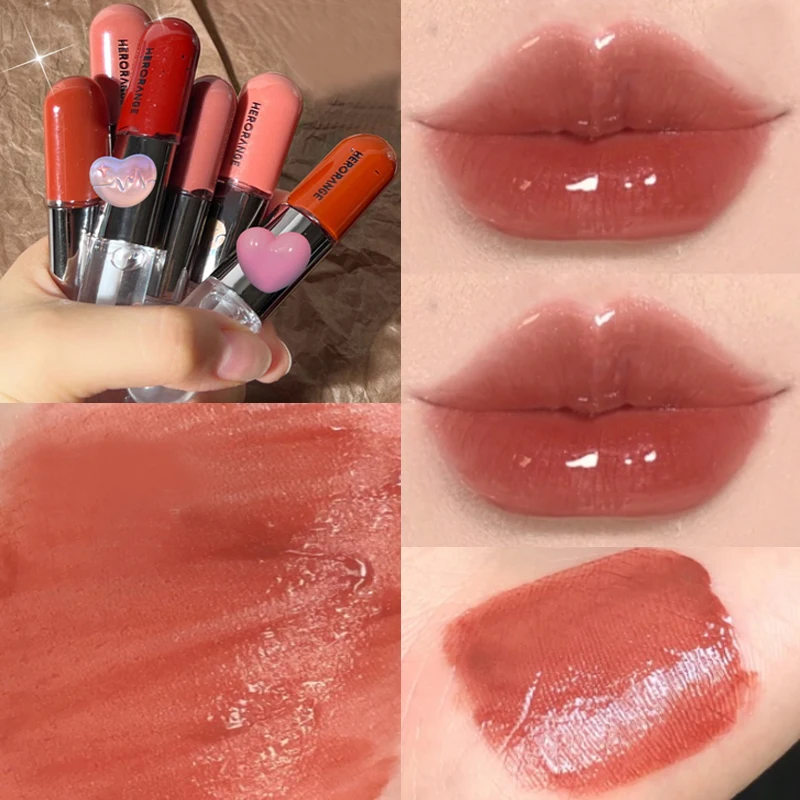 

6 Colors Double-headed Mirror Dyeing Lip Gloss Moisturizer Liquid Lipstick Waterproof Lasting Lip Tint Korean Makeup Cosmetics