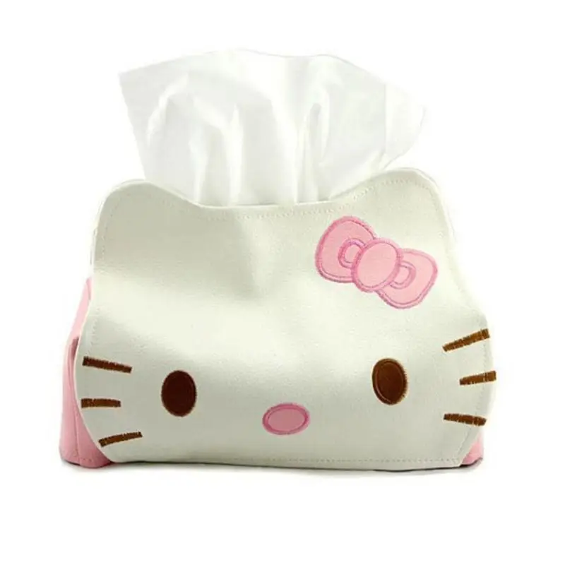 

Kawaii Sanrio Tissue Boxx Hello Kittys Accessories Cute Beauty Cartoon Anime Pu Tissue Paper Bag Tissue Box Cover Toys Girl Gift