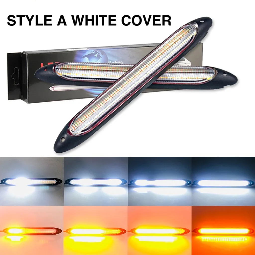 

Универсальные автомобильные светодиодсветодиодный дневные ходовые огни DRL, автомобильные передсветильник фары, полоса освещения желтого цвета, дневные огни drl для автомобилей 12 В